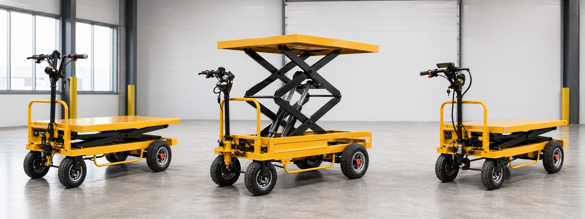 Standard electric lift platform cart multi-angle product banner